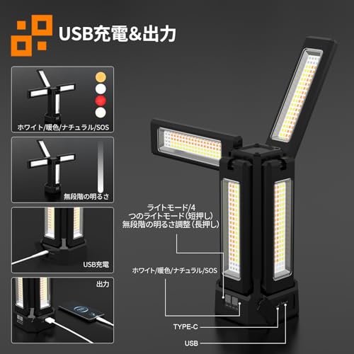 iodoo 13200mAh Rechargeable Solar Work Light with Folding Stand Support and Portable Carrying Bag, 8000 Lumen Stepless Dimmable, 4 Lighting Modes, White/Warm/Warm White (Black(Remote)) - Image 3