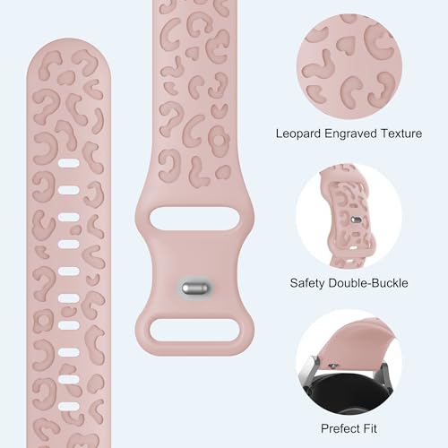 Tiorecime 20 Pack Leopard Engrave Bands Compatible with Samsung Galaxy Watch 7 6 5 4 FE 40mm 44mm/6 4 Classic 43mm 47mm 42mm 46mm/5 Pro 45mm/Active 2 Band, 20mm Soft Silicone Cheetah Strap for Women Men - Image 2