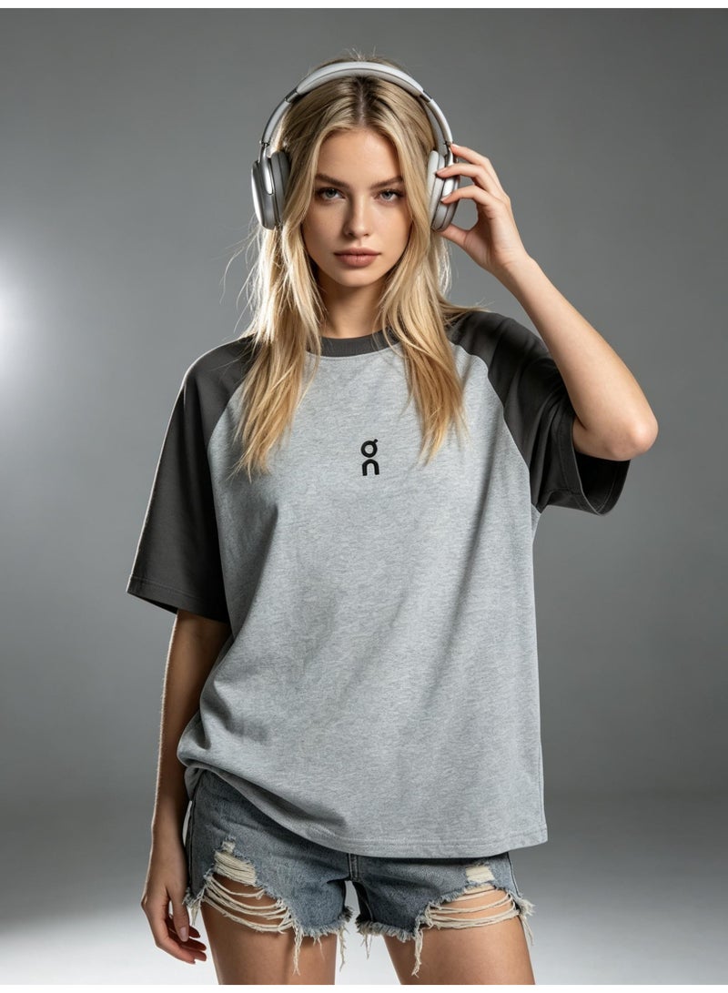اون راننج On Running Shoulder-inserted couple's summer contrast stitching loose short-sleeved T-shirt for men and women - Image 2