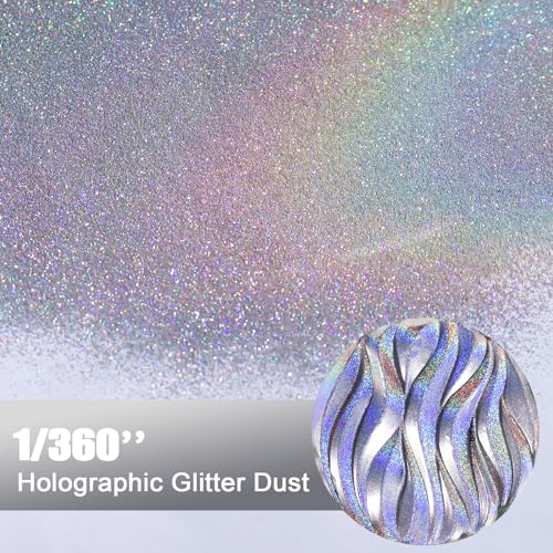 Renfio Holographic Glitter - Silver Diamond Dust, 1.94oz/55g Fine Glitter for Resin, Slime, Snowglobe, Christmas Decor - Image 2