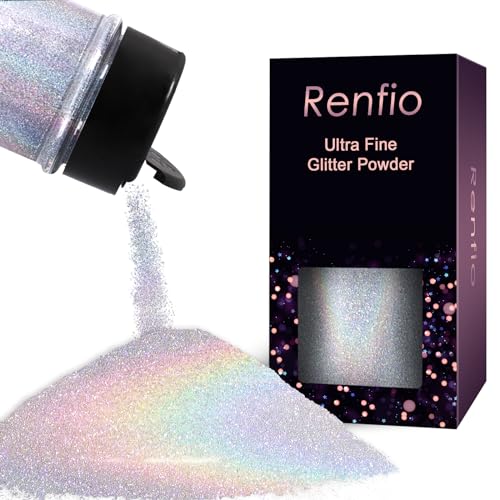 Renfio Holographic Glitter - Silver Diamond Dust, 1.94oz/55g Fine Glitter for Resin, Slime, Snowglobe, Christmas Decor - Image 1