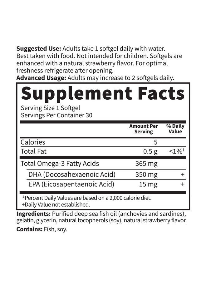Garden of Life Oceans Mom Prenatal Fish Oil DHA, Omega 3 Fish Oil Supplement - Strawberry, 350mg Prenatal DHA Pregnancy Fish Oil Support for Mamas, Babys Brain & Eye Development, 30 Small Softgels - Image 4