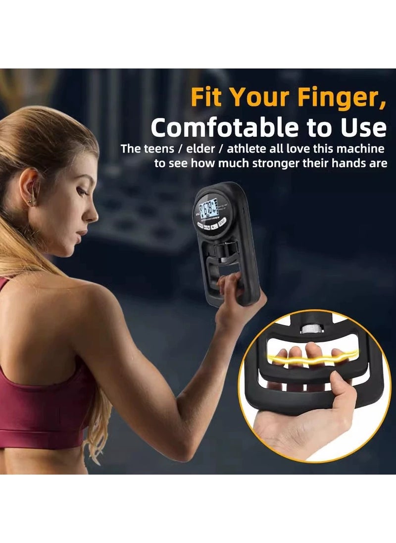 JoyousSto Digital Hand Grip Strength Tester Trainer - Electronic Hand Dynamometer Forearm Grip Strengthener Exerciser Digital Training Gauge 265 Lbs 120 Kgs for Sport Home School Use  - Image 3
