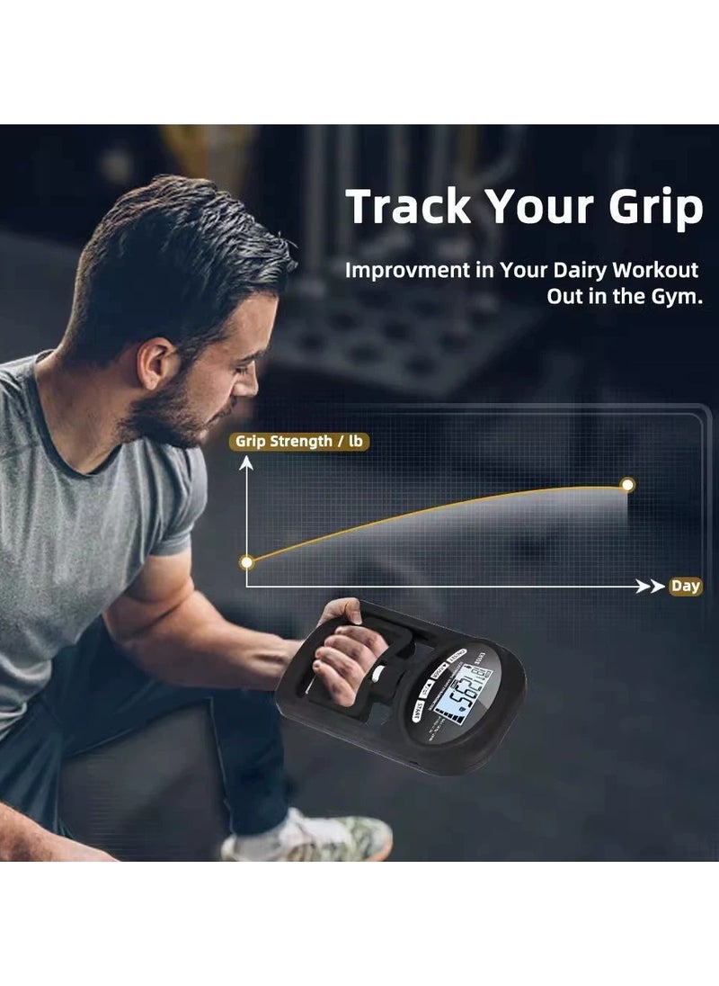 JoyousSto Digital Hand Grip Strength Tester Trainer - Electronic Hand Dynamometer Forearm Grip Strengthener Exerciser Digital Training Gauge 265 Lbs 120 Kgs for Sport Home School Use  - Image 4