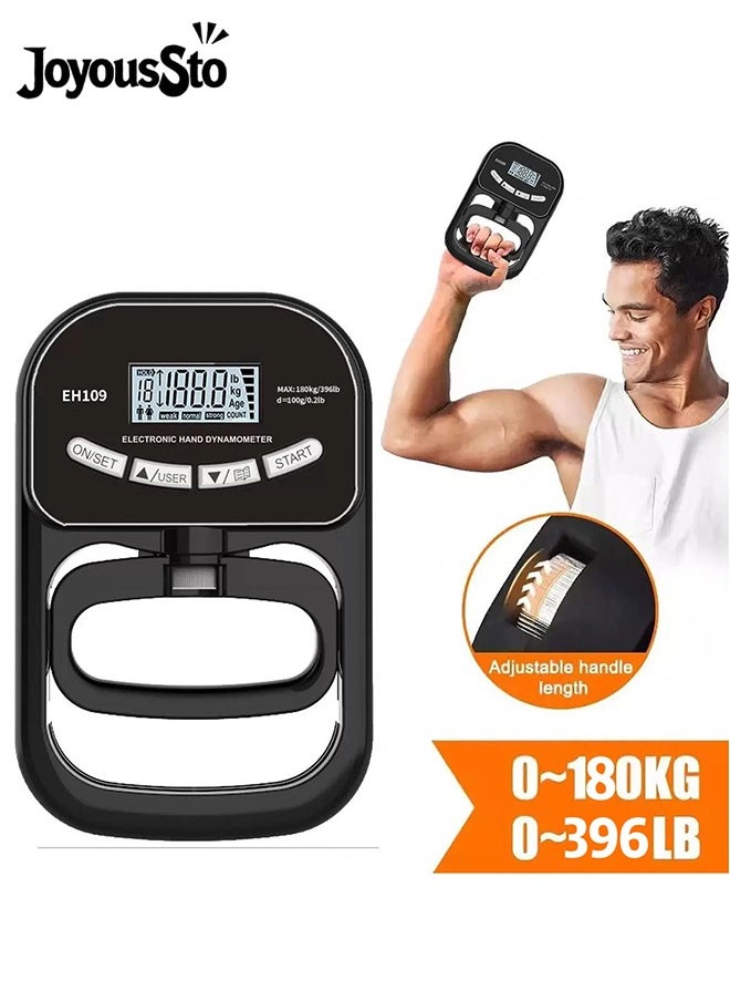 JoyousSto Digital Hand Grip Strength Tester Trainer - Electronic Hand Dynamometer Forearm Grip Strengthener Exerciser Digital Training Gauge 265 Lbs 120 Kgs for Sport Home School Use  - Image 1