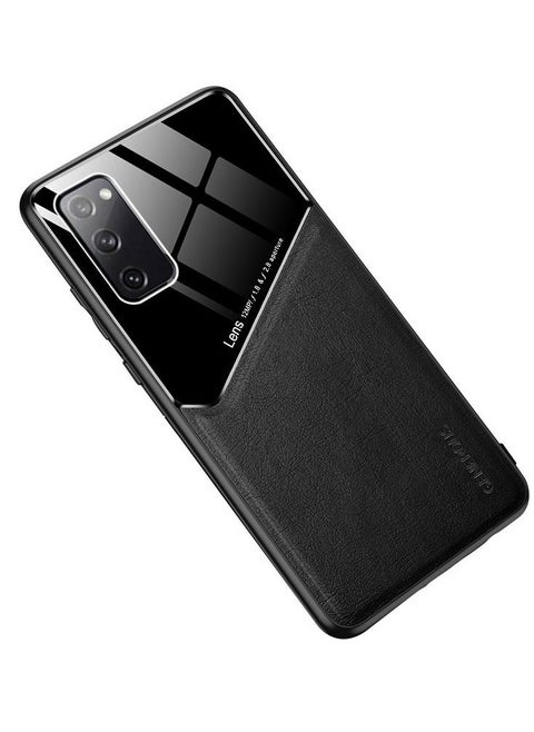 Case Leather Texture Car Magnetic Phone Cover For Samsung Galaxy S20 Fe _Black