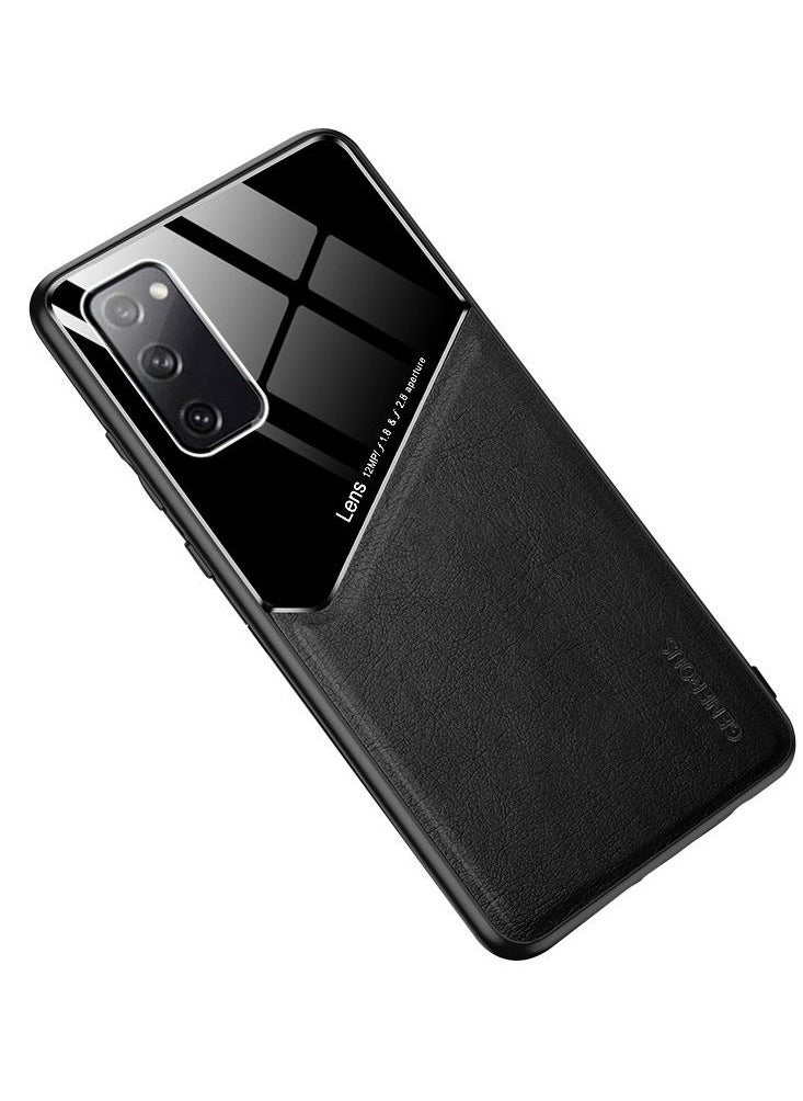 Case Leather Texture Car Magnetic Phone Cover For Samsung Galaxy S20 Fe _Black