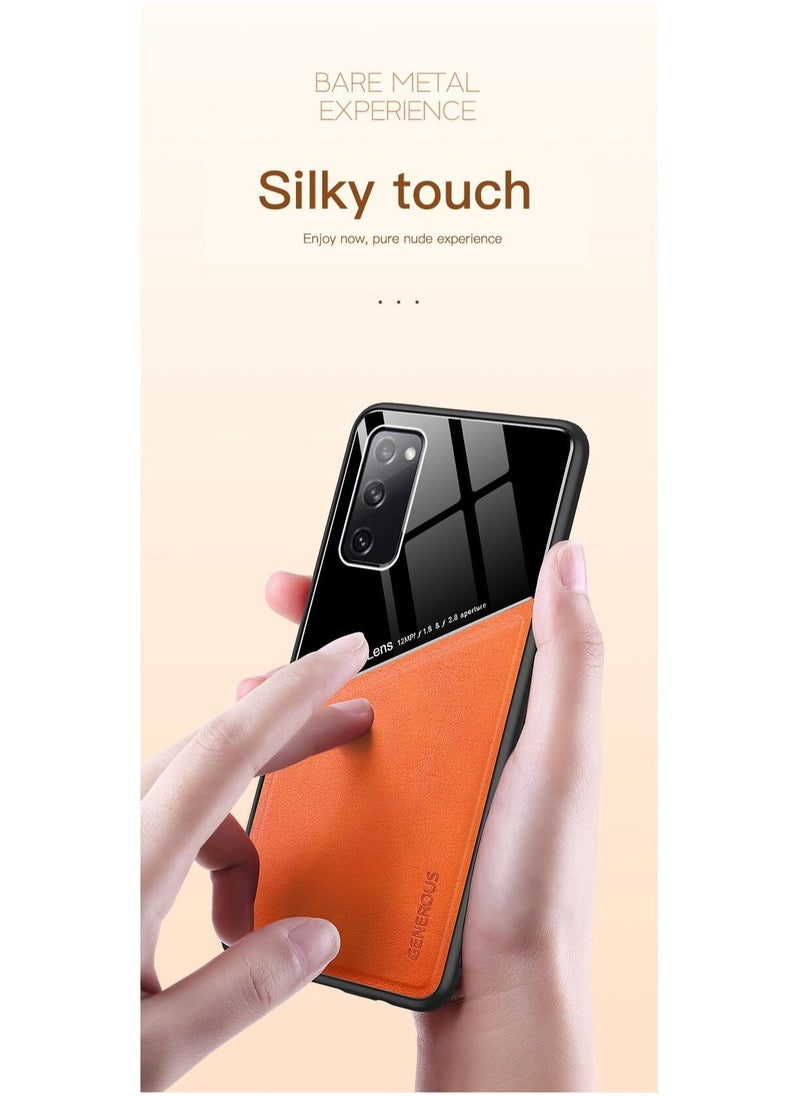 Case Leather Texture Car Magnetic Phone Cover For Samsung Galaxy S20 Fe _Black