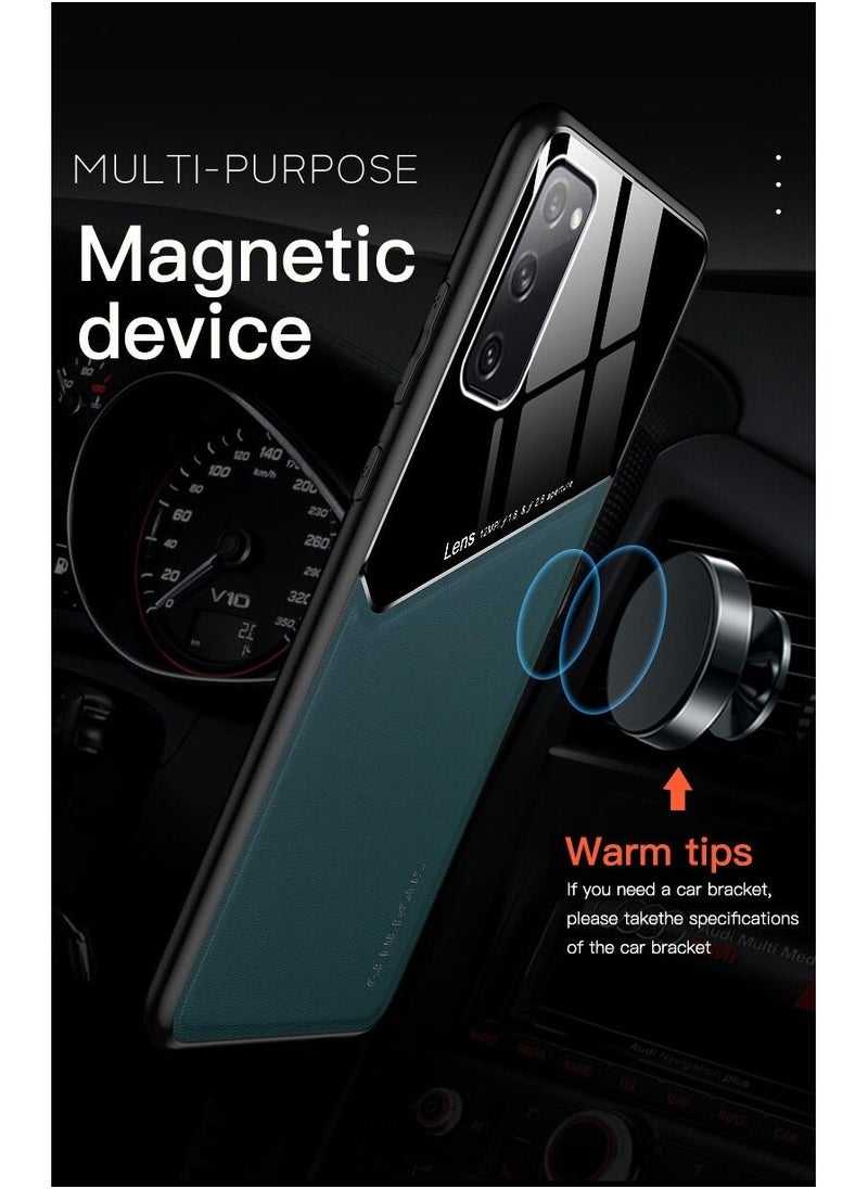 Case Leather Texture Car Magnetic Phone Cover For Samsung Galaxy S20 Fe _Black