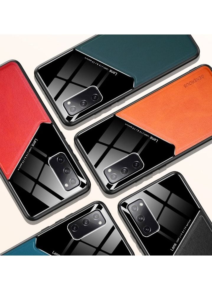 Case Leather Texture Car Magnetic Phone Cover For Samsung Galaxy S20 Fe _Black