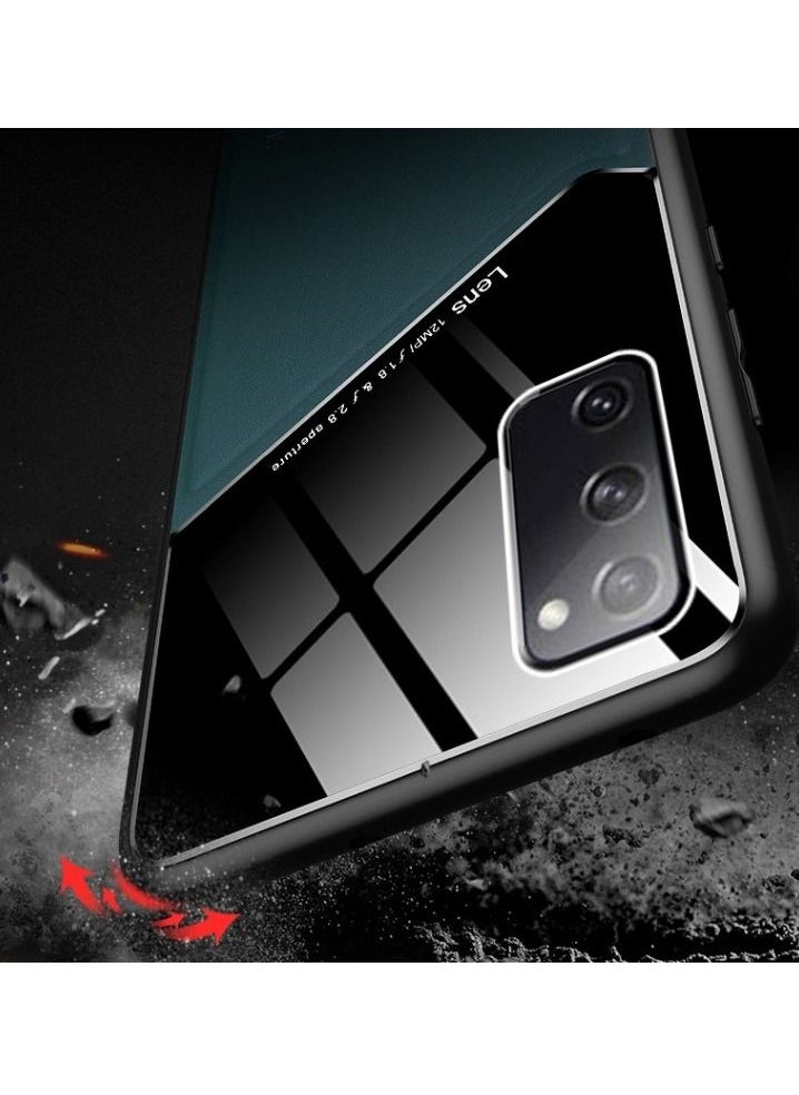 Case Leather Texture Car Magnetic Phone Cover For Samsung Galaxy S20 Fe _Black