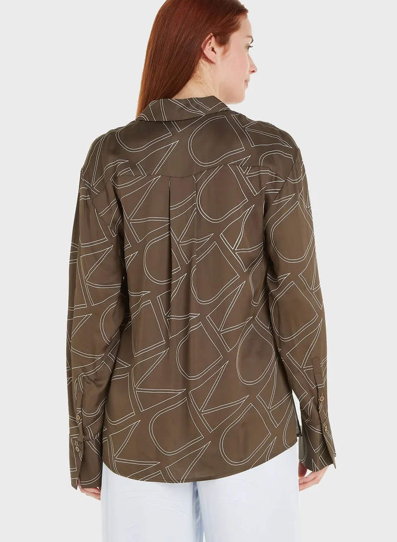 CALVIN KLEIN Printed Button Down Shirt