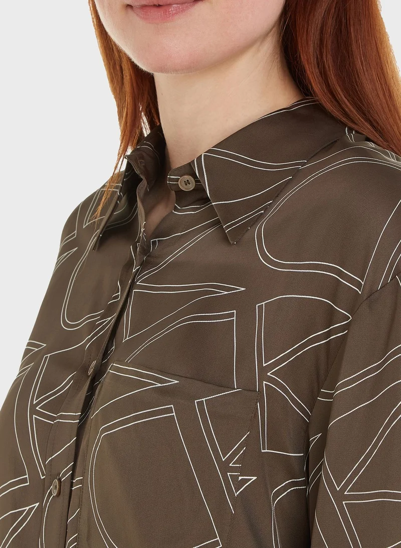 CALVIN KLEIN Printed Button Down Shirt
