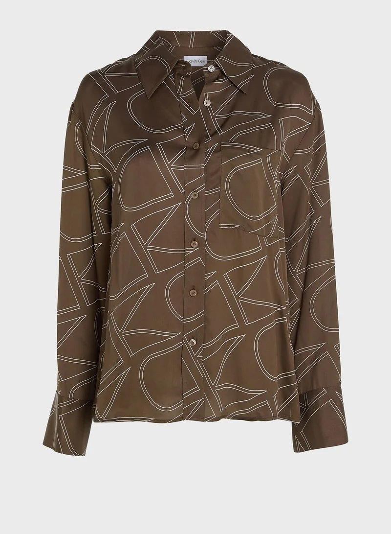 CALVIN KLEIN Printed Button Down Shirt