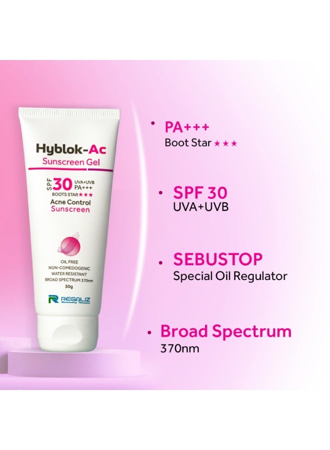 Regaliz Hyblok Acne Control Kit | Moisturzing Gel 50 g & Sunscreen Gel 50g - Image 3