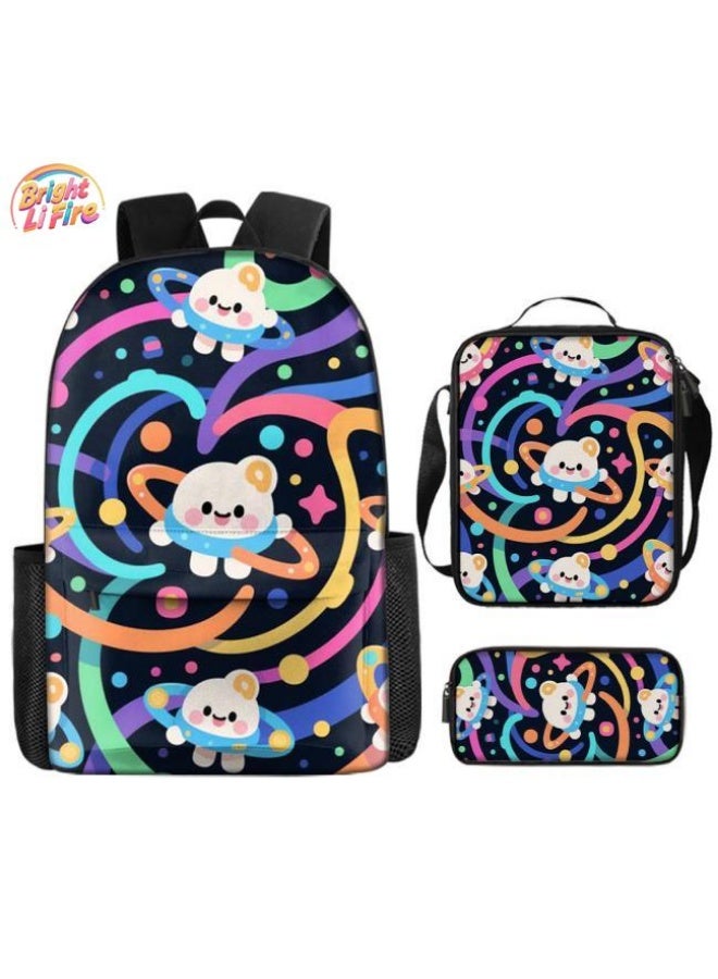 Bright Li Fire Cute cartoon bag set | shoulder + handbag + stationery bag | school season/holiday gift hot recommendation  - Image 1