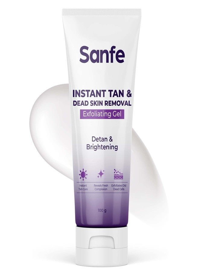 Sanfe Instant Tan & Dead Skin Removal Exfoliating Gel | Visibly Removes Tan | AHA Exfoliation in Minutes | Smooth & Bright Skin | 100g - Image 1