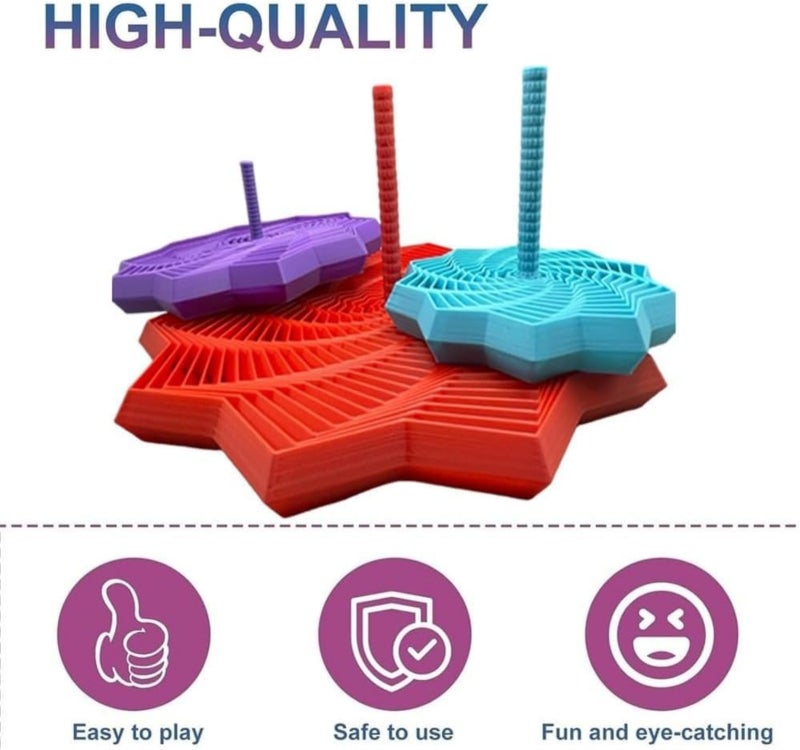 3D Printed Fidget Star: 17.5Cm Eco-Friendly PLA Plastic, Captivating Dynamic Fractal Design, Satisfying Clicking Sound & Tactile Feedback - Ergonomic Non-Slip Grip, Compact Foldable Stress Relief Tool - Image 5