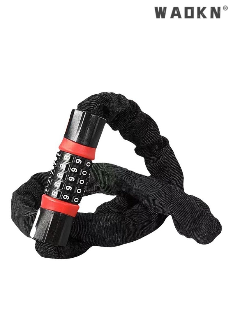 WAOKN Combination Chain Lock for Bicycles,Security Lock with Extra-Long 90cm Chain and 6mm Thickness, Ideal for Securing Bikes, Durable and Weatherproof Design,Outdoor and Indoor Use - Image 1