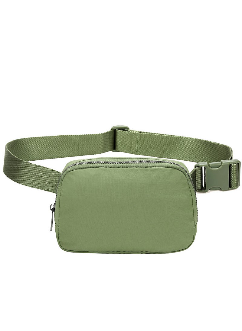 Generic Unisex Nylon Outdoor Sports Running Bag Waterproof Crossbody Chest Pack For Men And Women Lulu Same Style Waist Bag Grass Green 