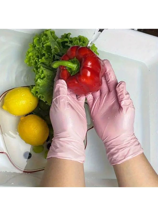 60 Pcs Disposable Nitrile Gloves Multi Purpose For Home Cleaning Hair Dyeing Pet Bathing - Image 3
