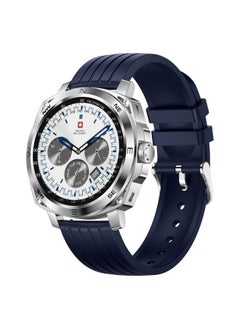 SWISS MILITARY Swiss Military Dom 4 Smartwatch - 1.43" AMOLED, Call Features, Multi Language, Heart Rate/BP/Oxygen Level Monitoring, Wireless Charging, 5-7 Days Battery Life,IP67, Compatibility: iOS/Android- Blue  - Image 1