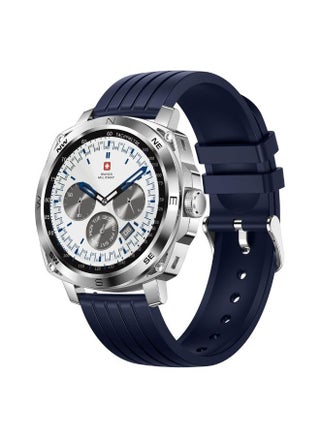 Swiss Military Dom 4 Smartwatch - 1.43" AMOLED, Call Features, Multi Language, Heart Rate/BP/Oxygen Level Monitoring, Wireless Charging, 5-7 Days Battery Life,IP67, Compatibility: iOS/Android- Blue - pzsku/Z8D3E9E3579F4BD066300Z/45/1745495919/21d5d013-5537-46c4-8fbc-791b508b408e