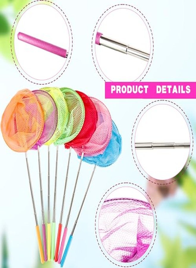Feradny 14 Pcs Colorful Telescopic Butterfly Fishing Insect Net Catching Insects Bugs Exploration Beach Outdoor Toys for Kids Outdoor Playing, 7 Colors - Image 4