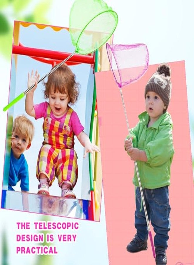 Feradny 14 Pcs Colorful Telescopic Butterfly Fishing Insect Net Catching Insects Bugs Exploration Beach Outdoor Toys for Kids Outdoor Playing, 7 Colors - Image 5