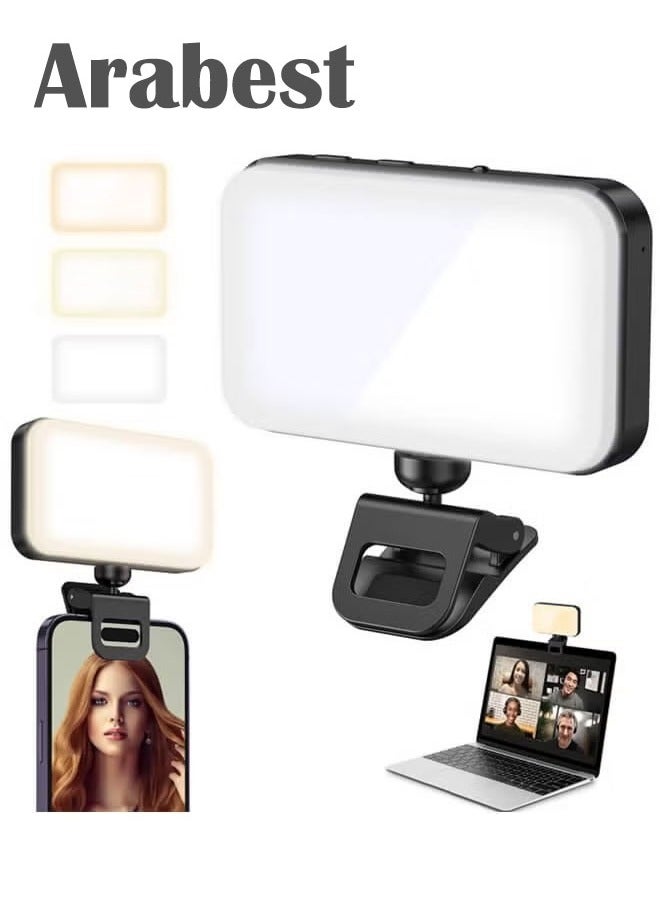 Arabest Selfie Light (Latest) 66 LED 3 Colors 5 Levels 360 Degree Rotation Flexible High Brightness (Long Battery) Type-C Fast Charge Fill Portable Clip Light for Phones, Camera, Laptop, ipad, Webcam, Makeup - Image 1