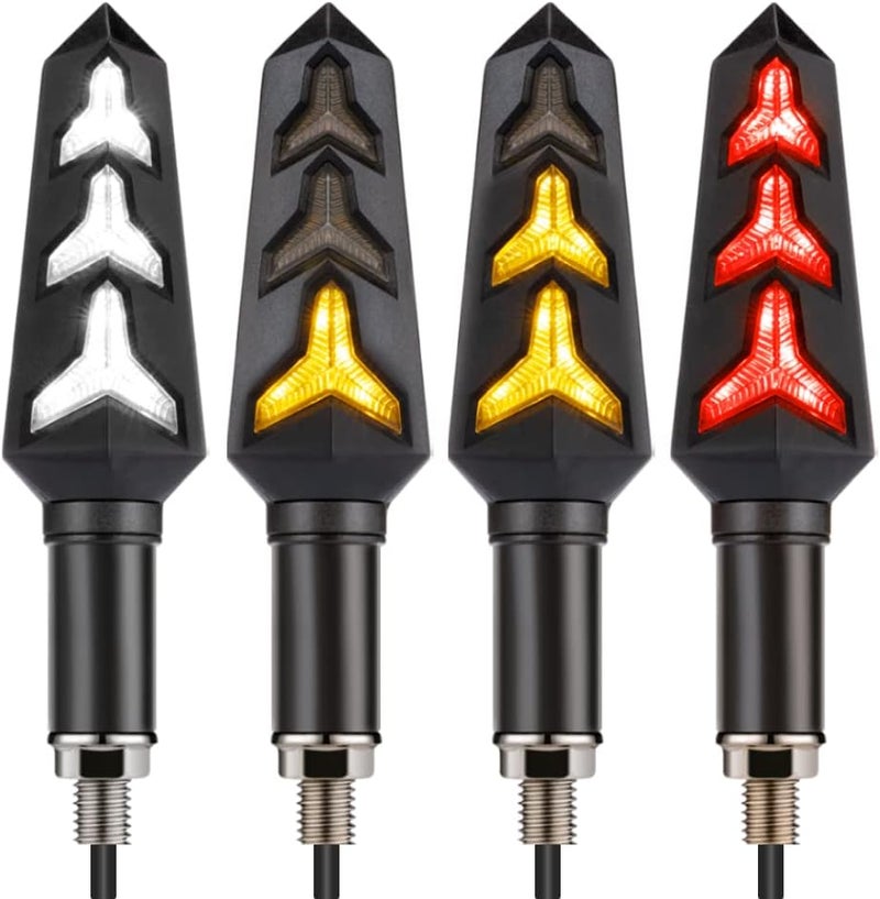 KICRY Sequential Turn Signal Motorcycle Blinkers LED Indicators - Front & Rear Flowing Lights - Image 1