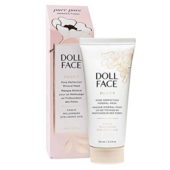 DOLL FACE Skin Care Face Mask | Pore Perfecting Mineral Facial Mask | Detox & Cleanse with Kaolin Clay, Willow Bark and Hyaluronic Acid | 3.3fl oz - Image 1