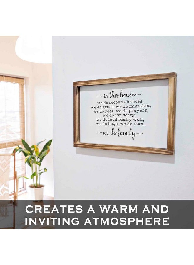 MAINEVENT In This House We Do Family Sign 11X16 Inch Family Signs Home Decor Rustic Farmhouse Decor The Home Sign Wall Decorations Living Room Modern Farmhouse Sign Solid Wood Frame  - Image 4