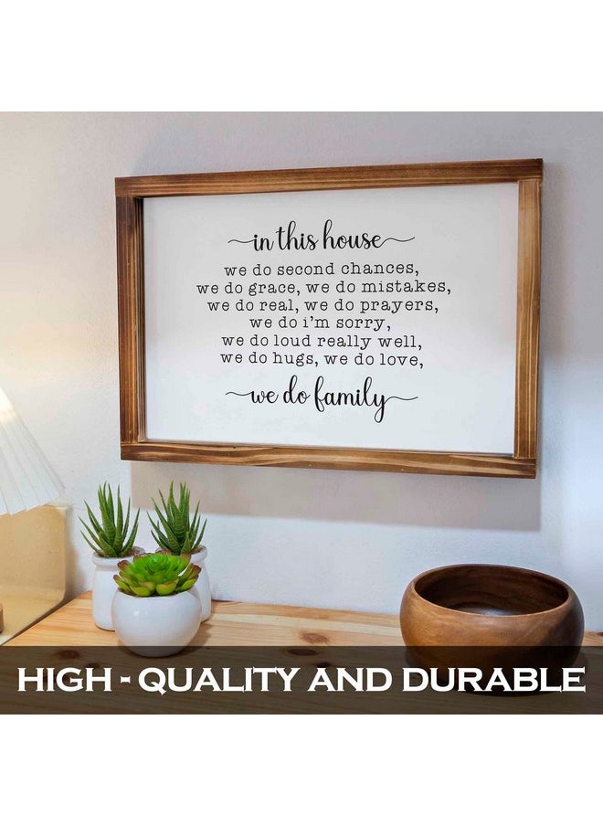 MAINEVENT In This House We Do Family Sign 11X16 Inch Family Signs Home Decor Rustic Farmhouse Decor The Home Sign Wall Decorations Living Room Modern Farmhouse Sign Solid Wood Frame  - Image 5