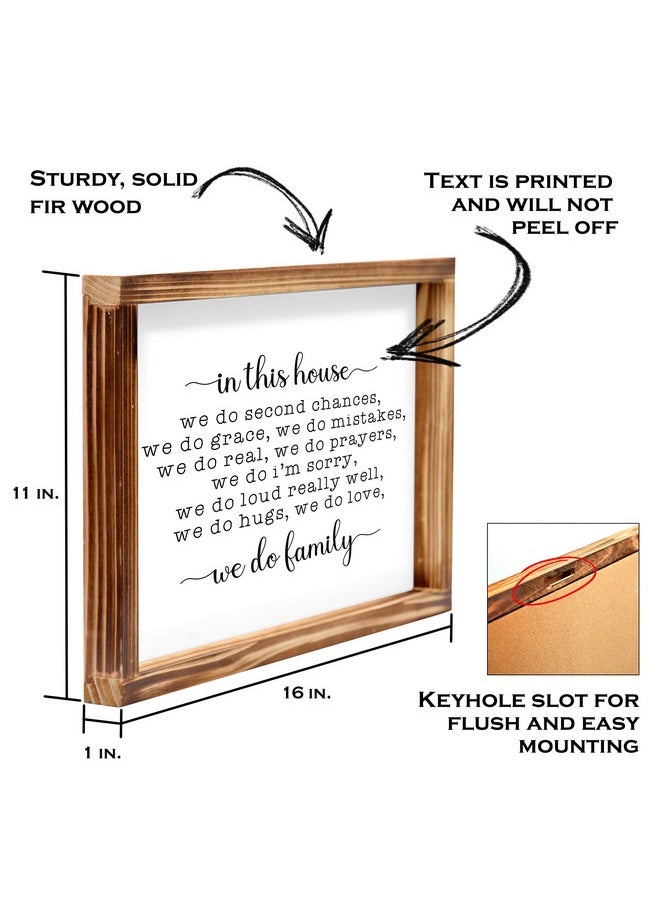 MAINEVENT In This House We Do Family Sign 11X16 Inch Family Signs Home Decor Rustic Farmhouse Decor The Home Sign Wall Decorations Living Room Modern Farmhouse Sign Solid Wood Frame  - Image 3