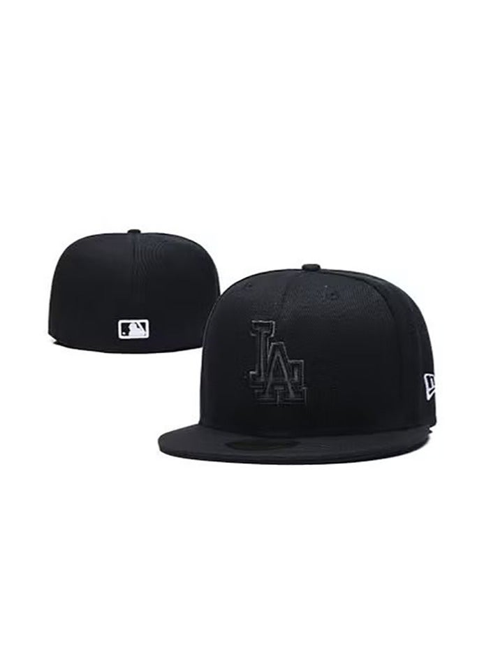 NEW ERA All - Black Los Angeles Dodgers LA Logo Flat - Brim Cap, 59.6cm