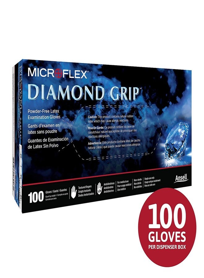 Ansell Diamond Grip Latex Glove (100 Count) Size: Medium - Image 2