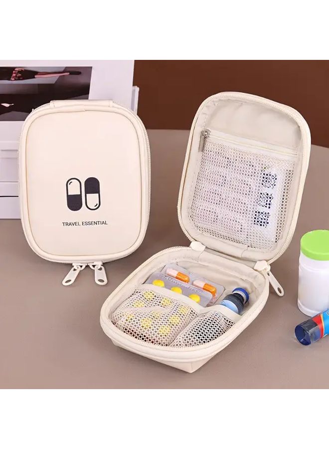Black Portable Medicine Organizer Multi Compartment First Aid Storage Bag - Image 3
