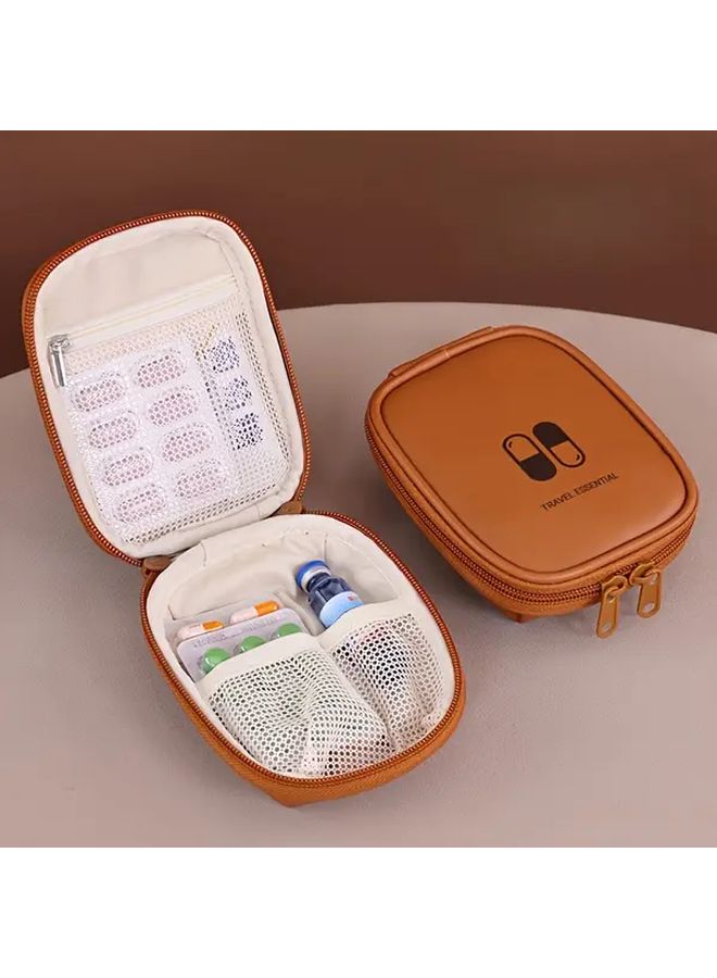 Black Portable Medicine Organizer Multi Compartment First Aid Storage Bag - Image 5