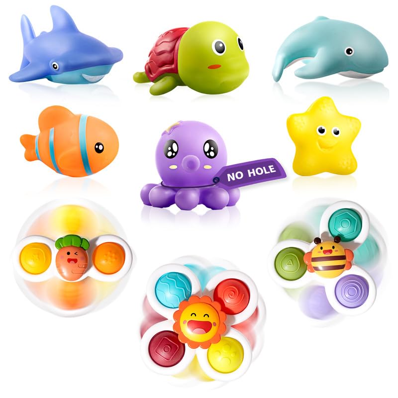 Hely Cancy Infant Bath Toys for 18 Months  No Hole Animal Bathtub Toys Baby Bath Tub Toys - Image 1