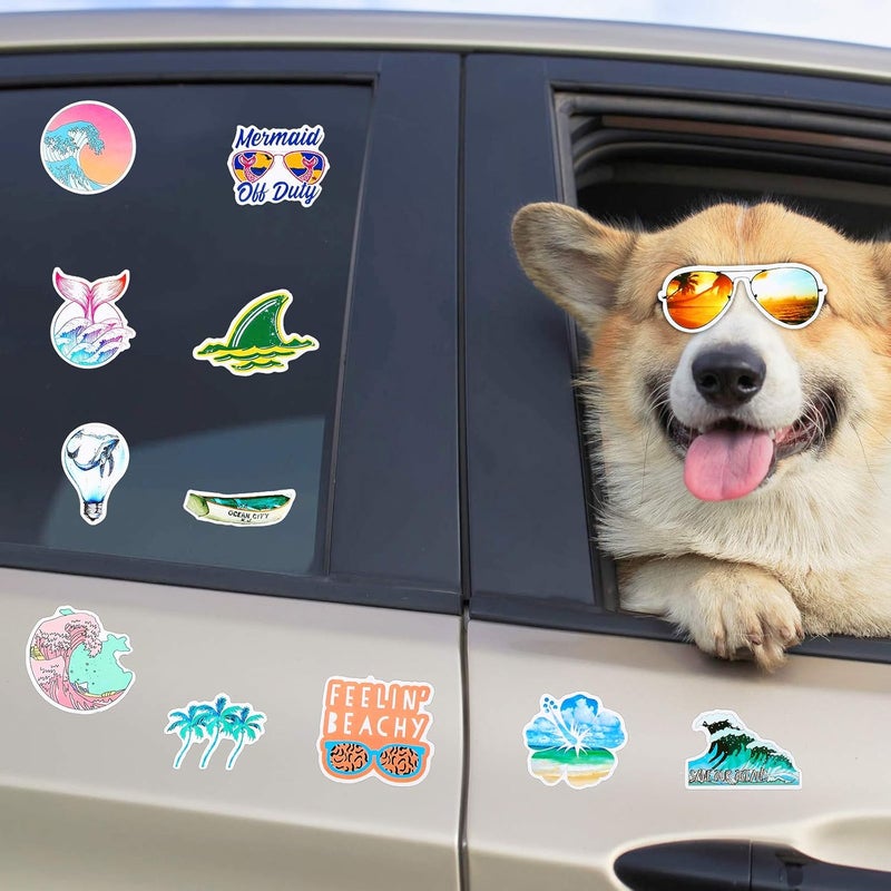 BBTO 100 Pieces Waterproof Vinyl Stickers Cute Water Bottles Decals DIY Decorative Stickers for Laptop Hydro Flask Travel Luggage Car Bike Bicycle Helmet (Marine Life) Various color options - Image 3