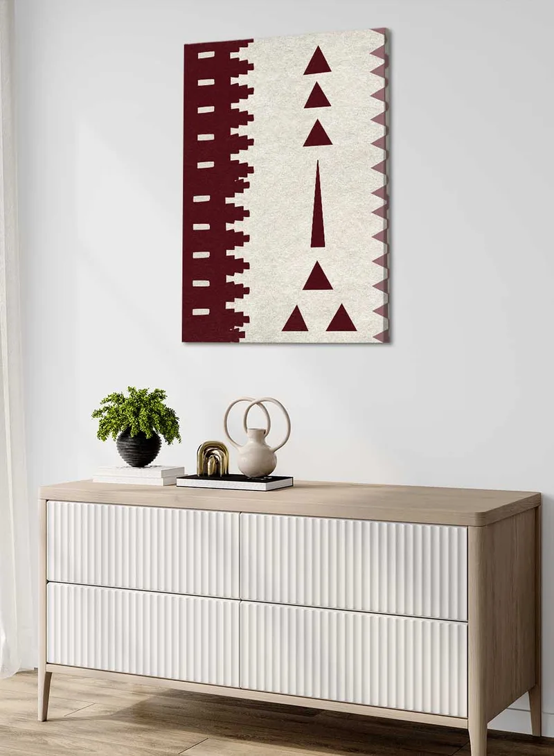 لوحة لوحة كانفاس على إطار خشبي بتصميم مستوحى من الطابع السعودي