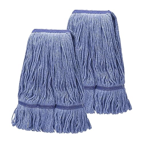 Hakfhsd 2 Pack Heavy Mop Replace Headmop Head ReplacementCommercial mop HeadsReusable Mop Head RefillsReplacement Mop Heads SuitableWet Industrial Blue Cotton Looped End String Head Refill Blue - Image 2