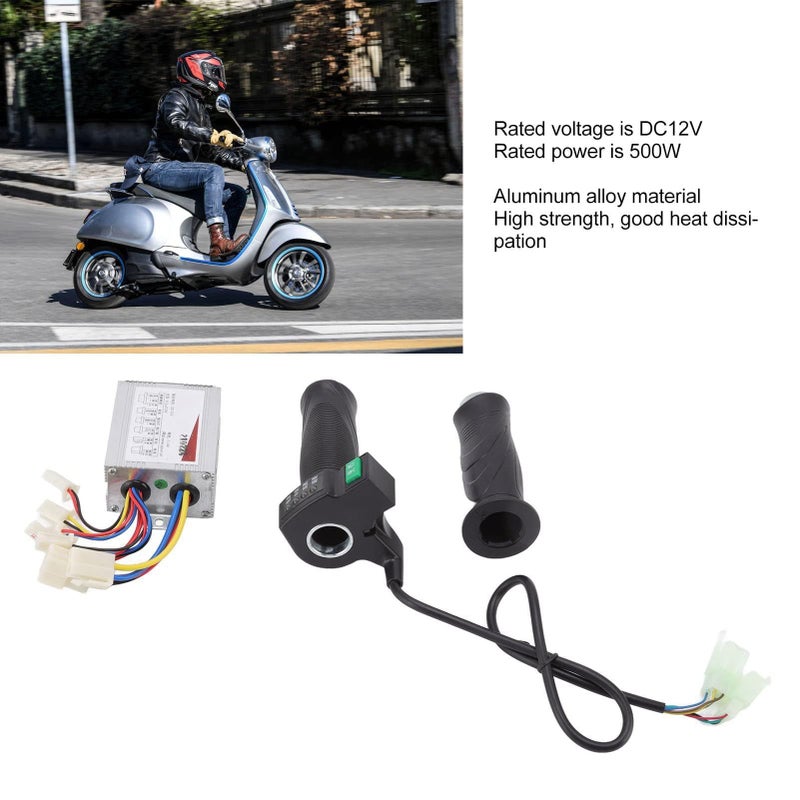 500W DC Motor Speed Controller 12V with Grip Brush Control Box for Electric Bike Scooter - Image 3