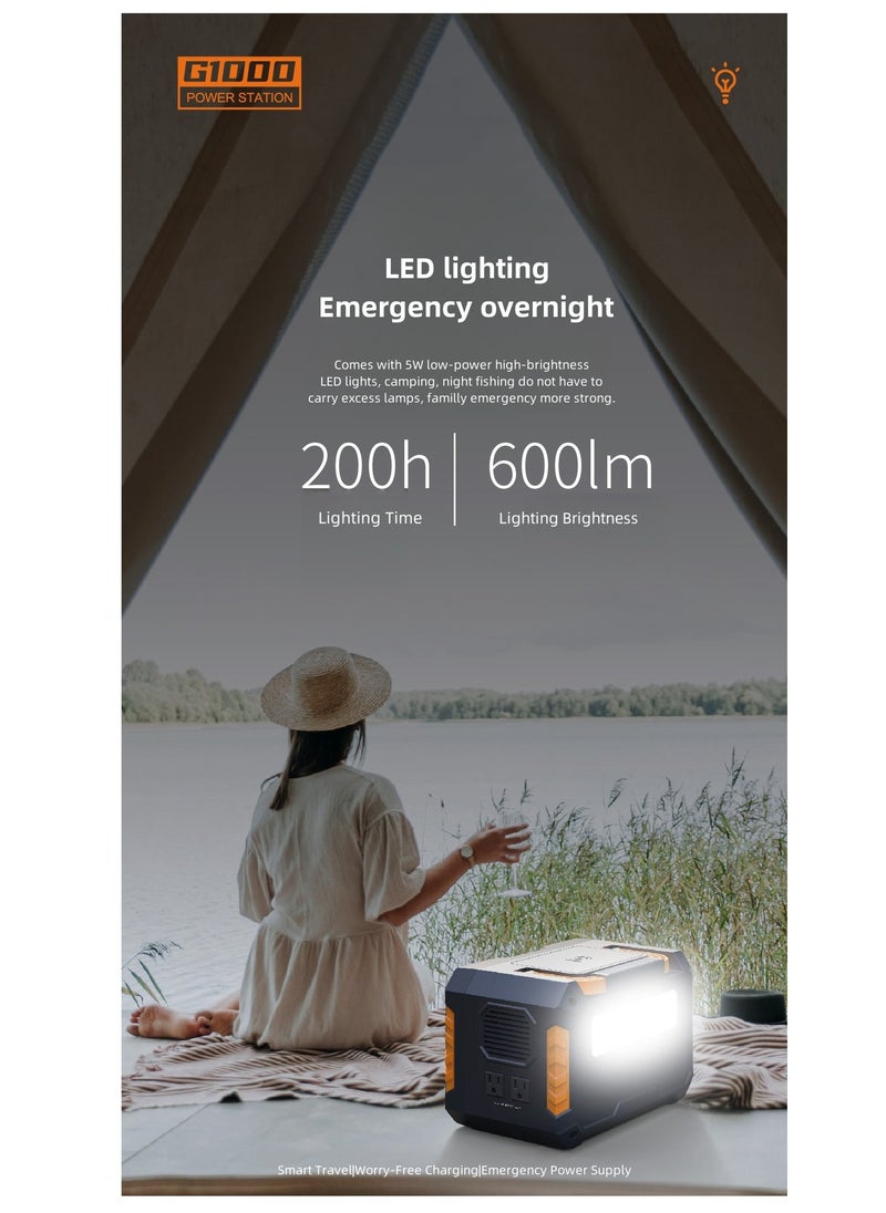 Generic Portable Power Station: 500W Solar Generator, 999Wh Pure Sine Wave, LED Lighting – Ideal for Home, Camping, and Emergencies  - Image 3