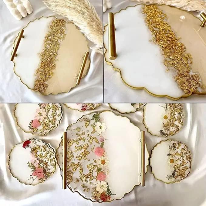 Snoogg SNOOGG Pack of 1 Size 8 Inch Silicone A-Gate Uneven Geode Round Shaoe Heavy Duty Moulds and Epoxy Resin Casting Resin Art DIY Project  - Image 3