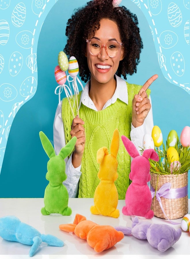 WinnerWhy 48 Pcs Easter Plush Animals 6 Inch Mini Bunny Stuffed Bulk Pastel Bunny Plush Rabbits Easter Basket Stuffers Decor Gift for Egg Filler Hunting Party - Image 3