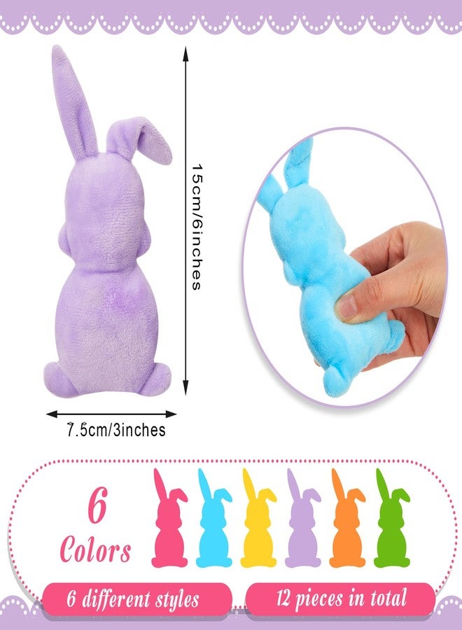 WinnerWhy 48 Pcs Easter Plush Animals 6 Inch Mini Bunny Stuffed Bulk Pastel Bunny Plush Rabbits Easter Basket Stuffers Decor Gift for Egg Filler Hunting Party - Image 4
