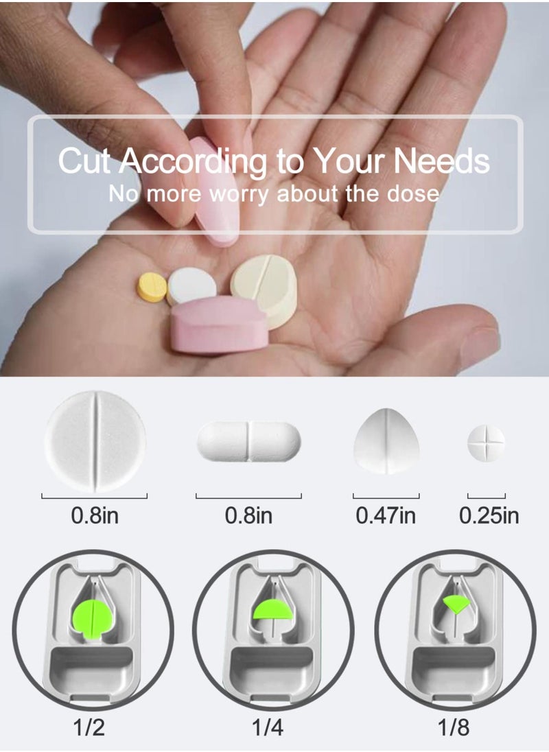 Excefore Small Pill Cutter, Pill Splitter with Pill Holder Case, Pill Cutter for Small or Large Pills, Cuts Vitamins Tablets, Portable Pill Divider Pretty Pill Crusher for Purse Pocket (1 PCS, Pink)  - Image 2