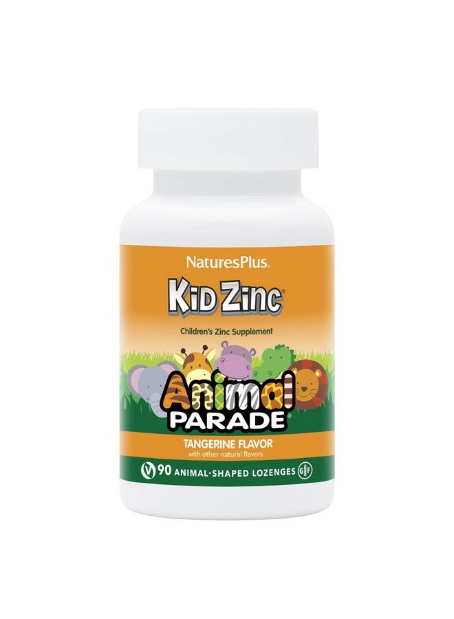 Natures Plus Animal Parade KidZinc, Tangerine Flavor - 90 Animal-Shaped Lozenges, Pack of 2 - Organically Chelated Zinc - Vegan, Gluten Free - 180 Total Servings - Image 1